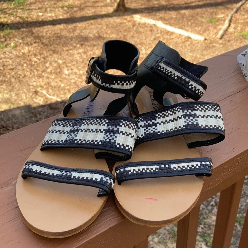J. Crew black and white sandals